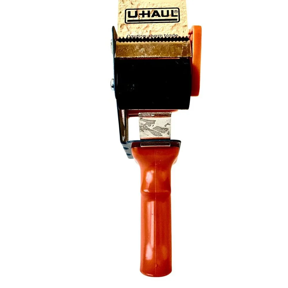 U-Haul Tape Gun Dispenser for Shipping Packing Storage Orange Plastic + Metal